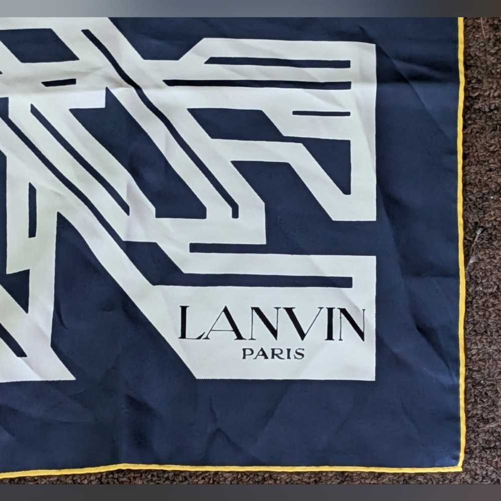Vintage Lanvin Paris Geometric Abstract Scarf - Picture 2 of 2
